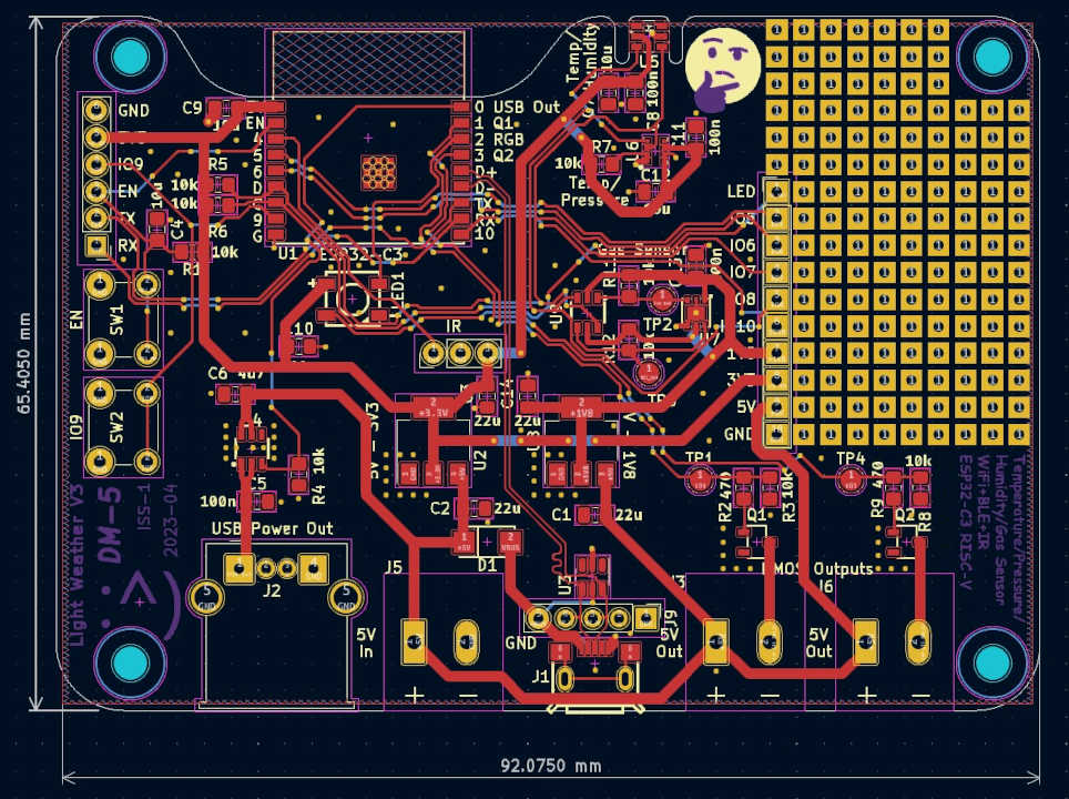 The PCB layout of Light Weather V3